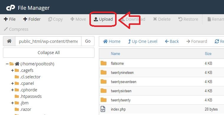 آپلود قالب برای آپدیت قالب وردپرس