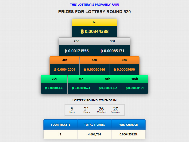 LOTTERY / قرعهکشی هفتگی سایت بیت کوین رایگان