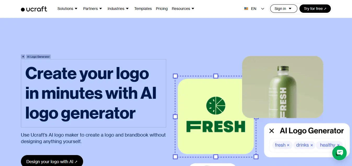 Ucraft AI Logo Generator: گزینهای برای استفادههای وب